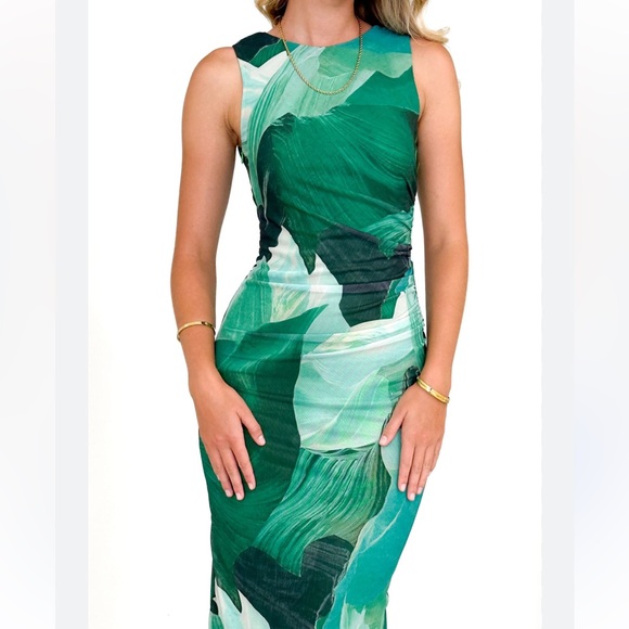 Leaf print mesh Bandage Dress by Rumor size small - Picture 11 of 16